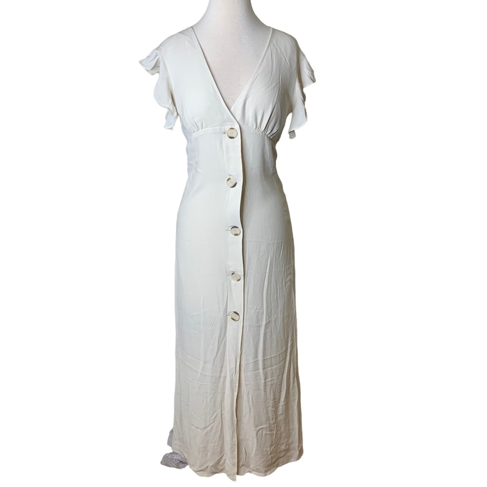 NWT BB Dakota button front ruffle sleeve dress